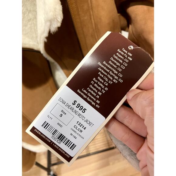 Overland Sonia Sheepskin Moto Jacket size S small - Picture 6 of 9